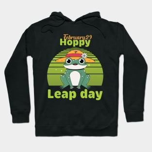 Funny Frog Lover Hoppy Leap Day February 29 Leap Year Hoodie